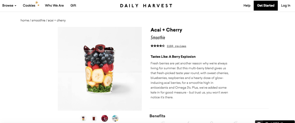 Daily Harvest_s Acai + Cherry Smoothie