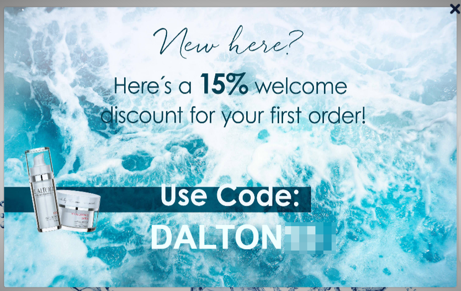 Dalton Cosmetics Discount Popup
