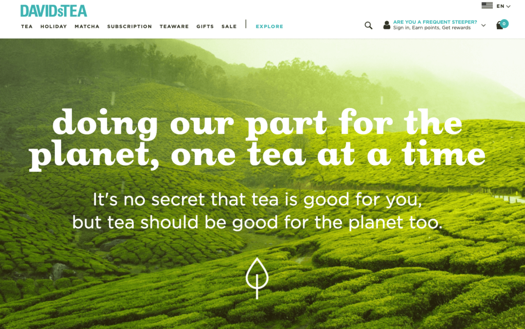 DavidsTea Social Responsibility Landing Page