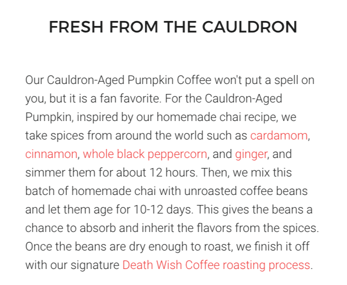 Death Wish Coffee Copywriting Example