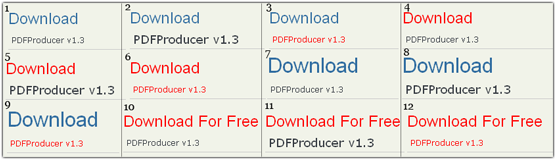 Different Versions of the Download Section Used in the Multivariate Test
