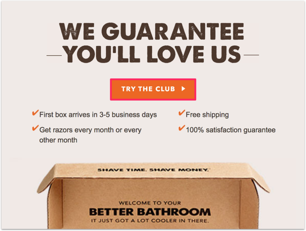 Dollar Shave Club Cart Abandonment Email