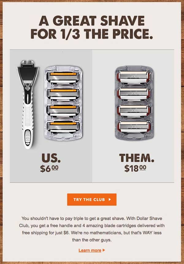 Dollar Shave Club Email