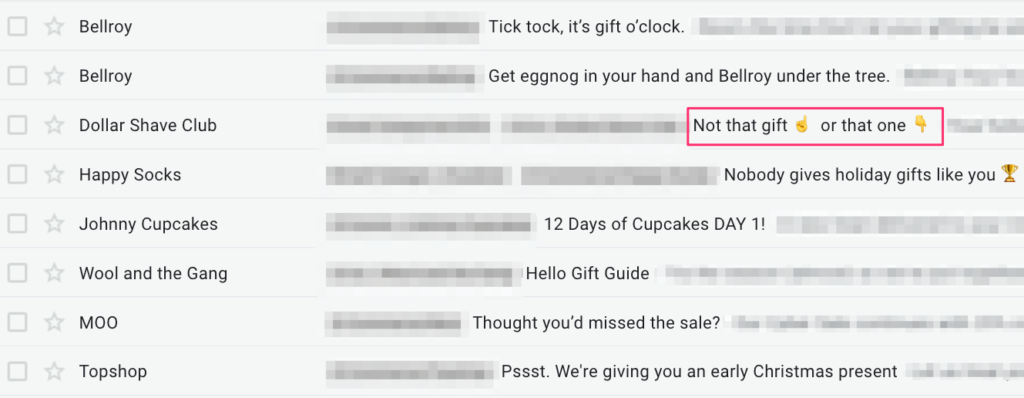 Dollar Shave Club Holiday Subject Line 2