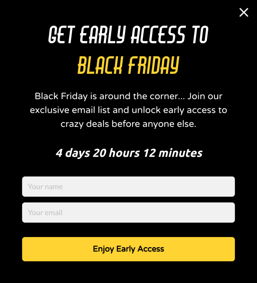 Early Access Popup