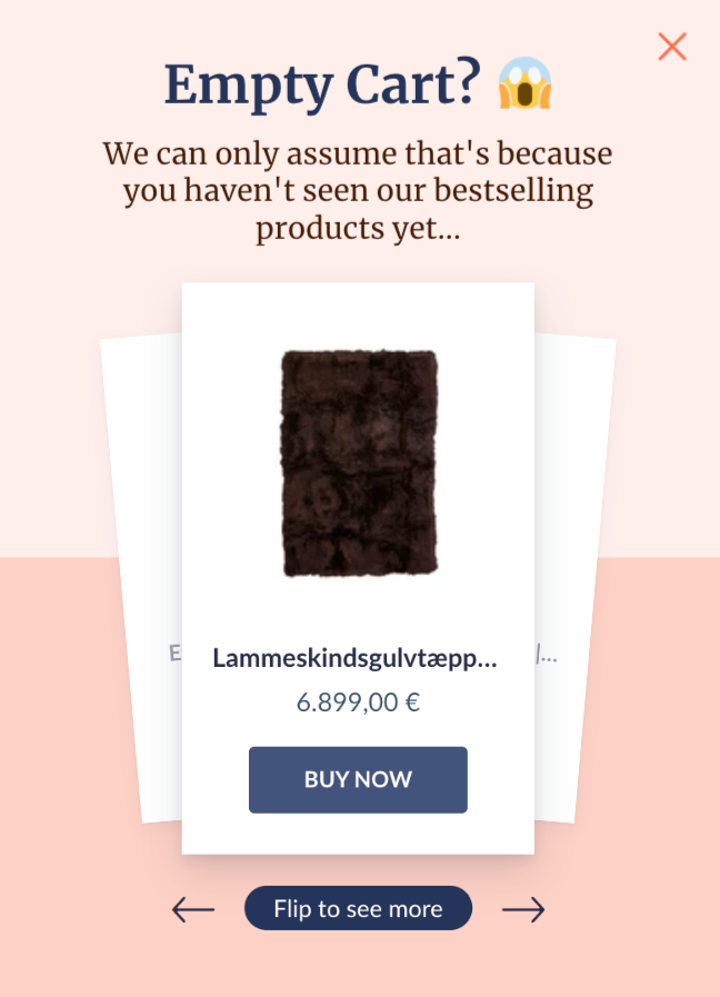 Empty Cart Popup Example