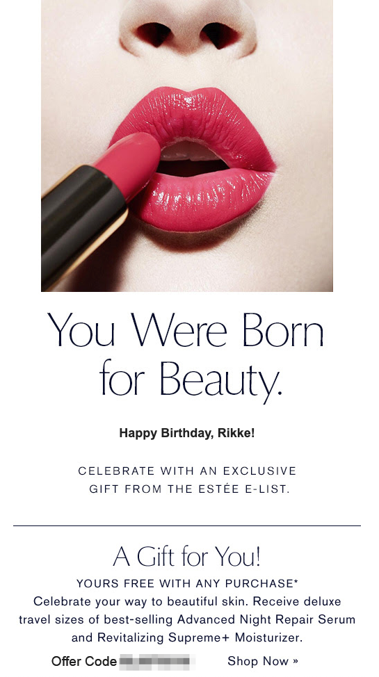 Estee Lauder Birthday Email