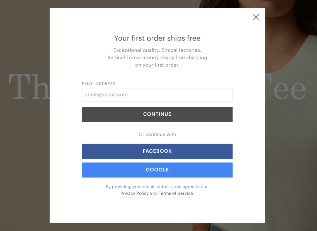 Everlane Free Shipping List Building