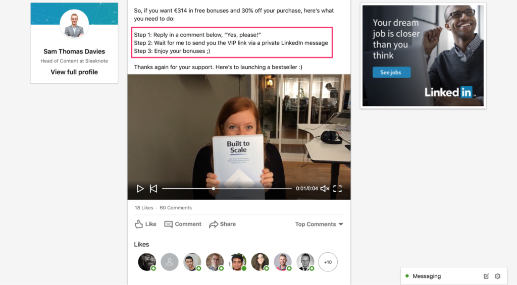 Excerpt from Rikke_s LinkedIn Post 2