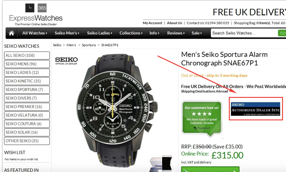 Express Watches Authorized Dealer Site