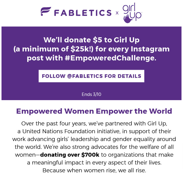 Fabletics Donation for International Women_s Day