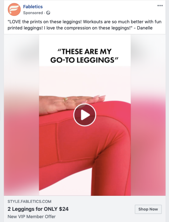 Fabletics Facebook Ads