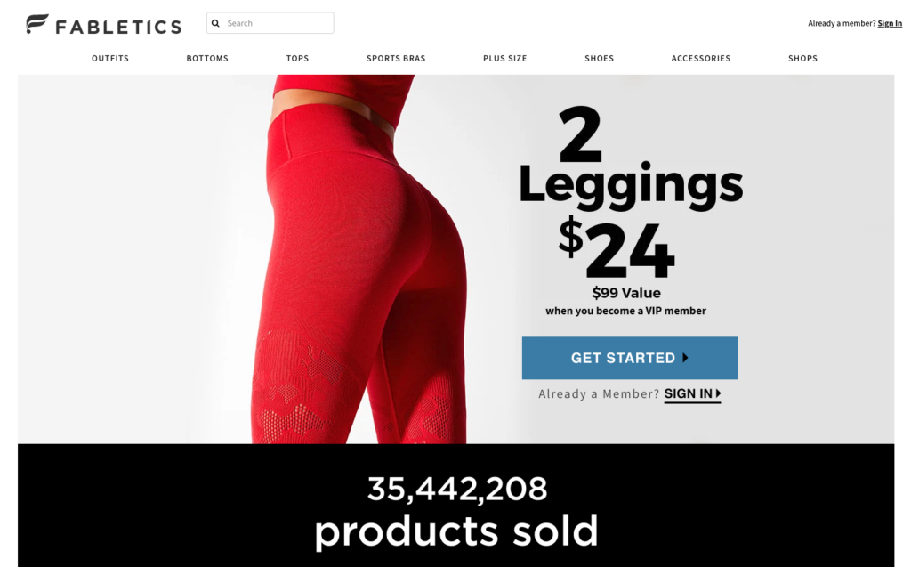 Fabletics Homepage