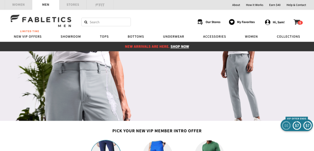 Fabletics Product Page