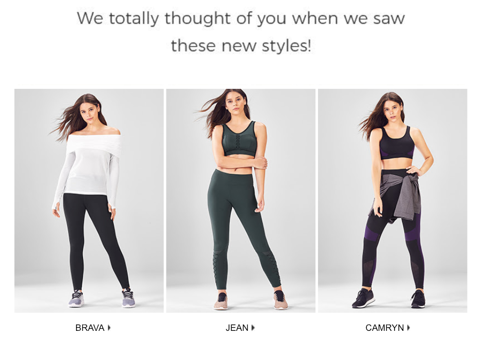 Fabletics Product Recommendations