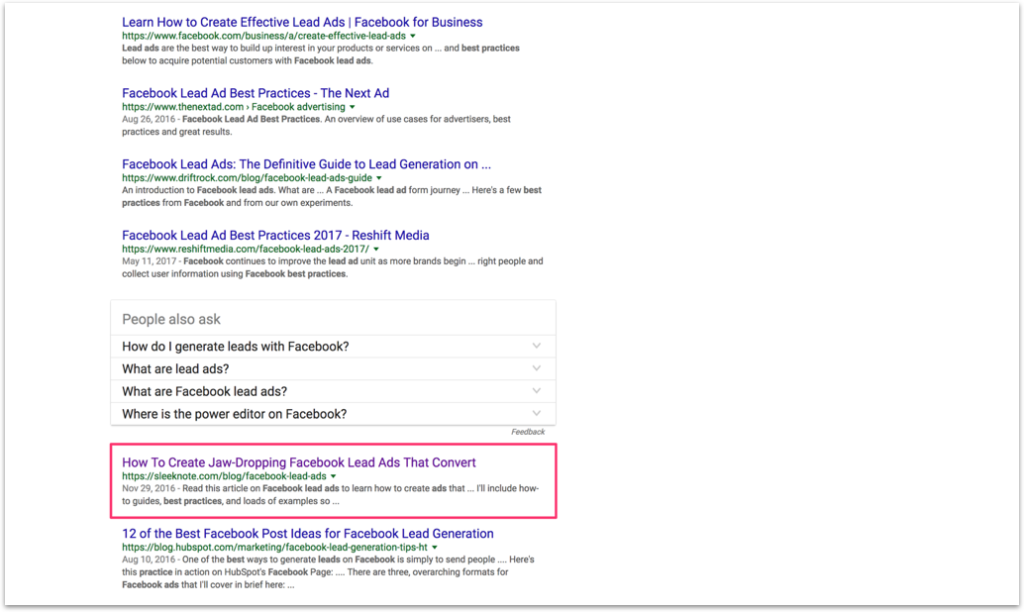 Facebook Lead Ad Best Practices