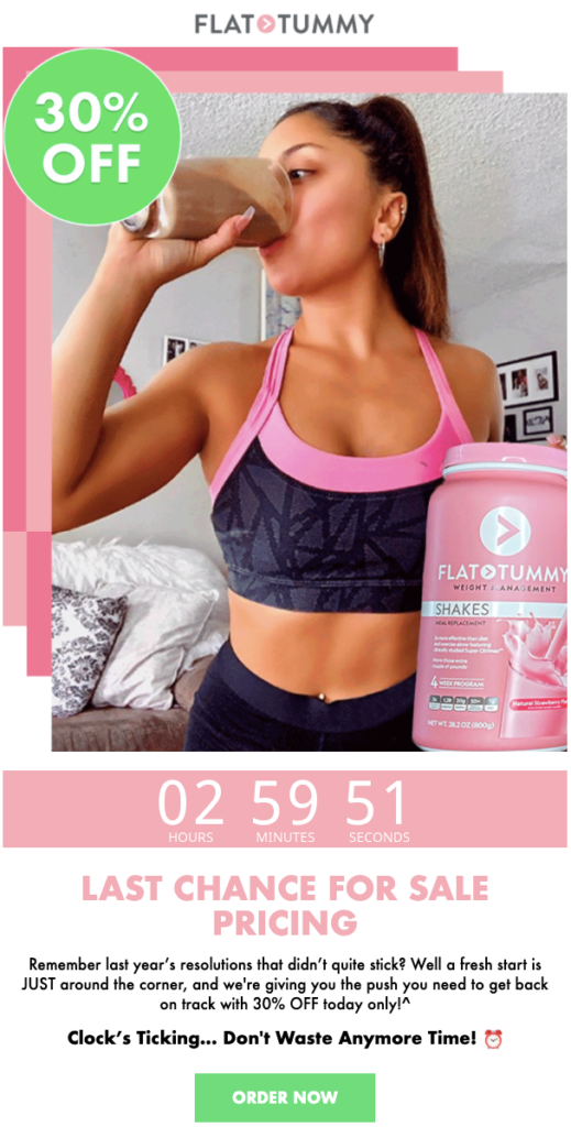 Flat Tummy Last Chance Email Countdown Timer