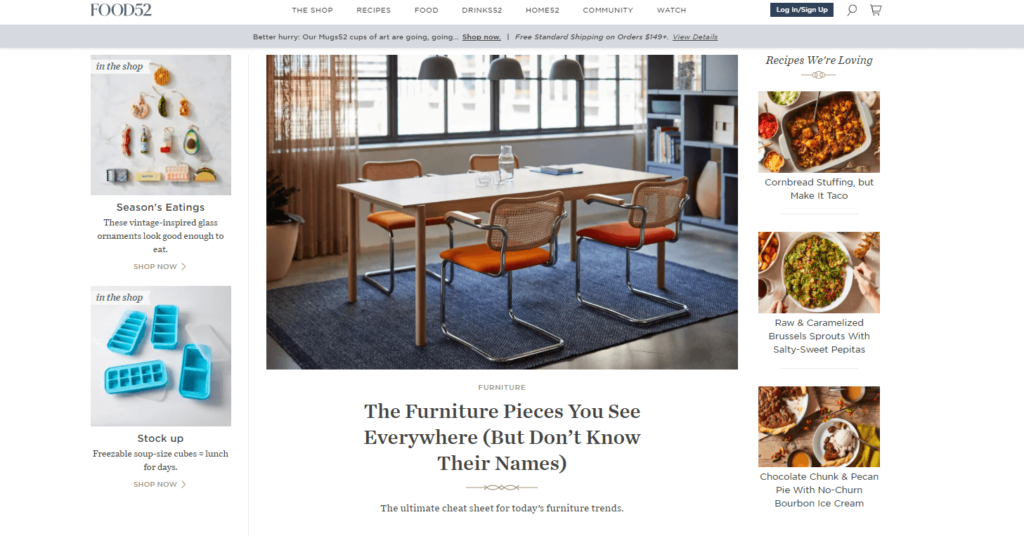 Food 52 Homepage