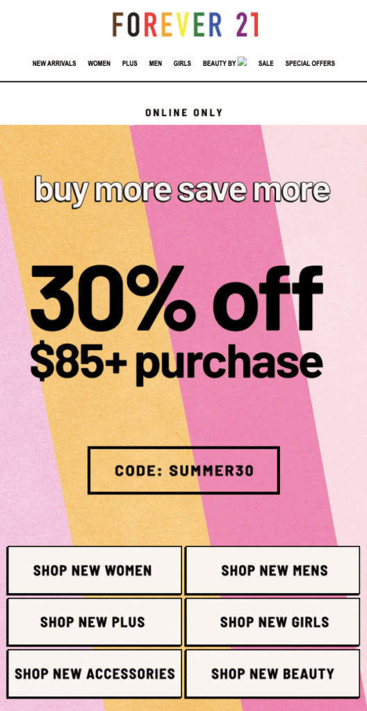 Forever 21 Discount Email