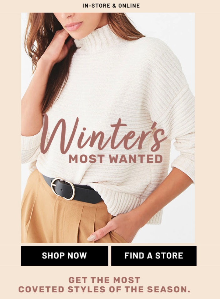 Forever 21 Winter Email