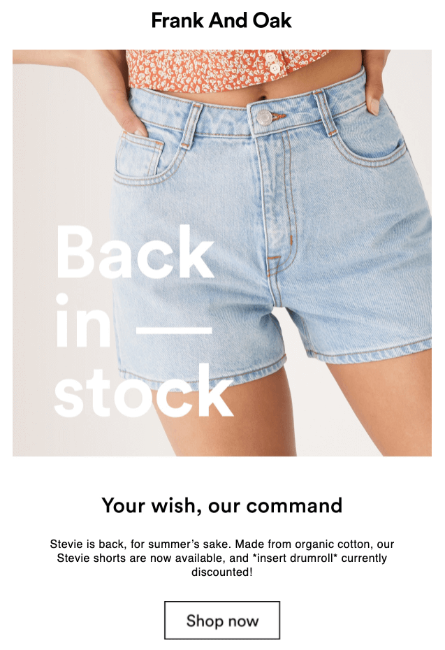 Shorts email shop