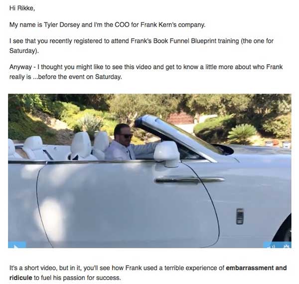 Frank Kern Email Example