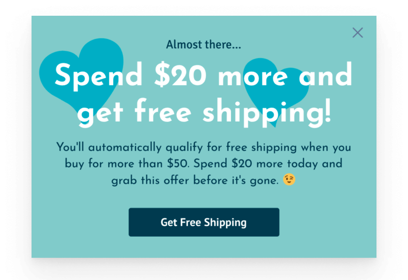 Free Shipping Cart Value Exit-Intent Popup