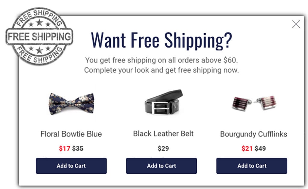 Free Shipping Exit-Intent Template