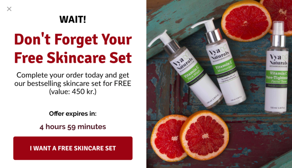 Free Skincare Popup Example