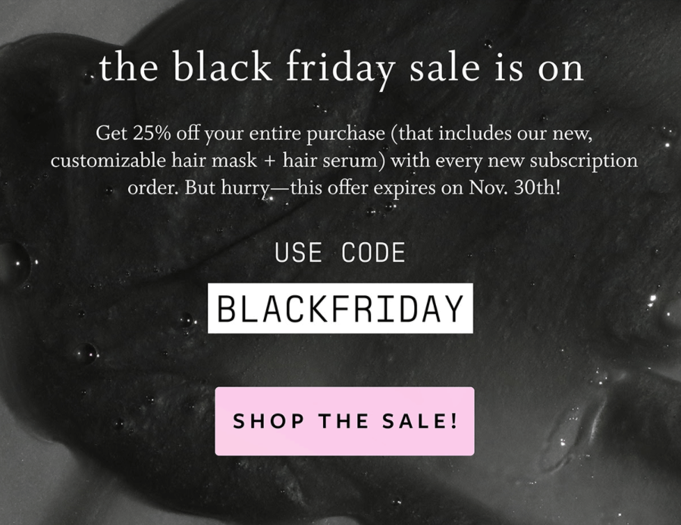 Function of Beauty Black Friday Sale Email