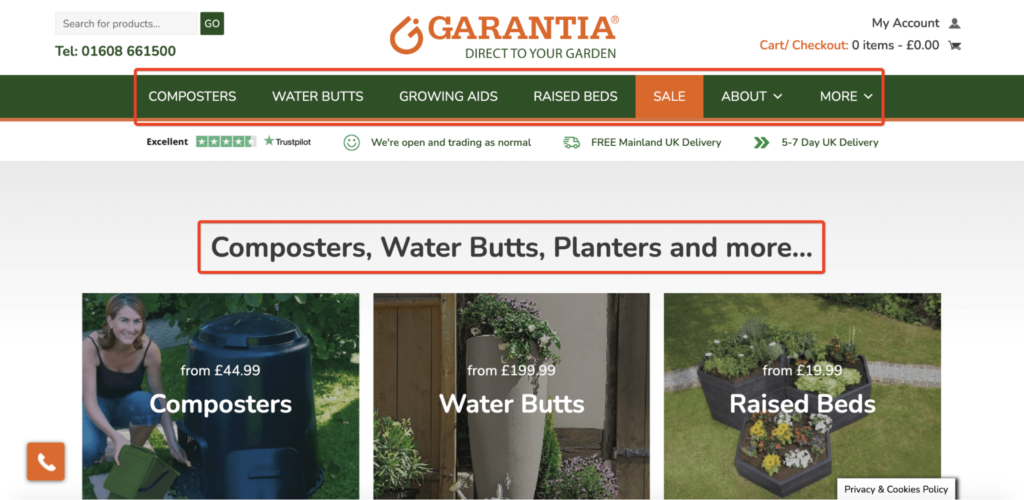 Garantia Homepage