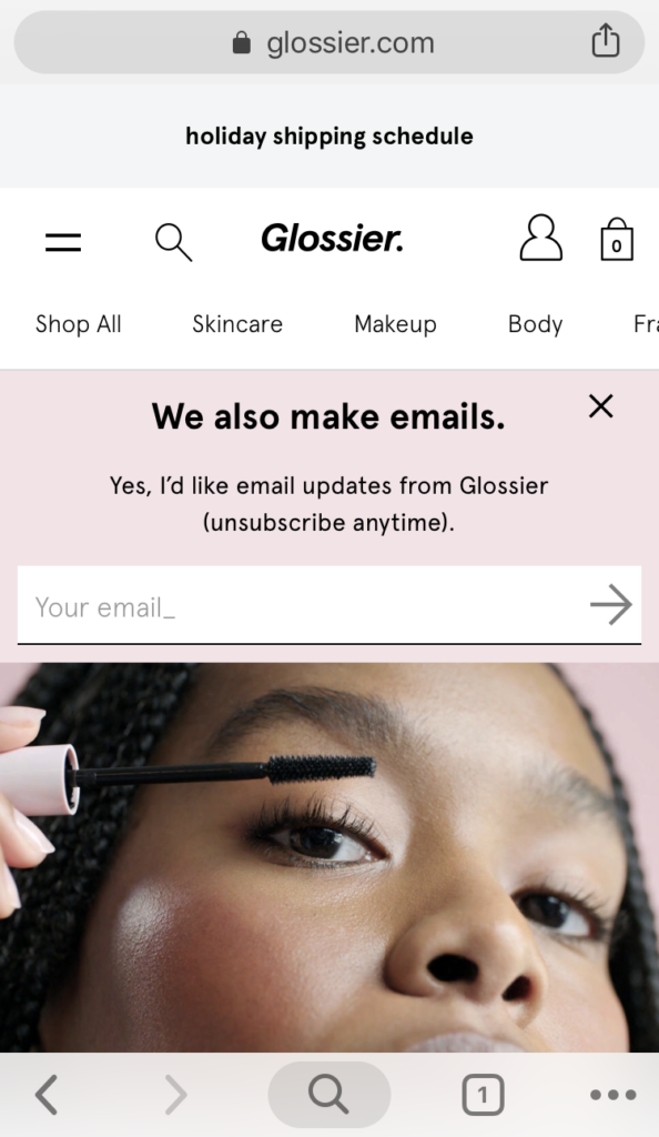 Glossier Collect Emails