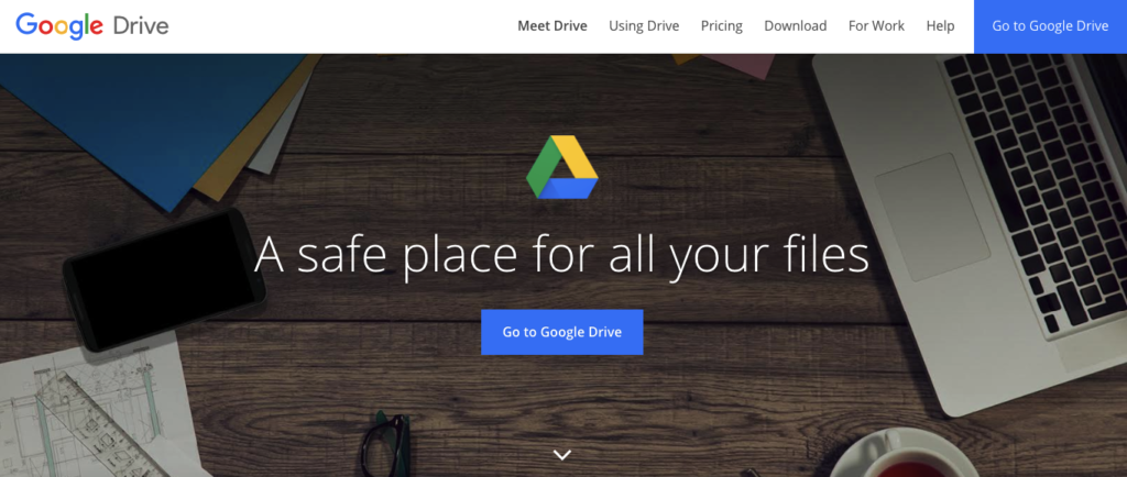Google Drive Home Page
