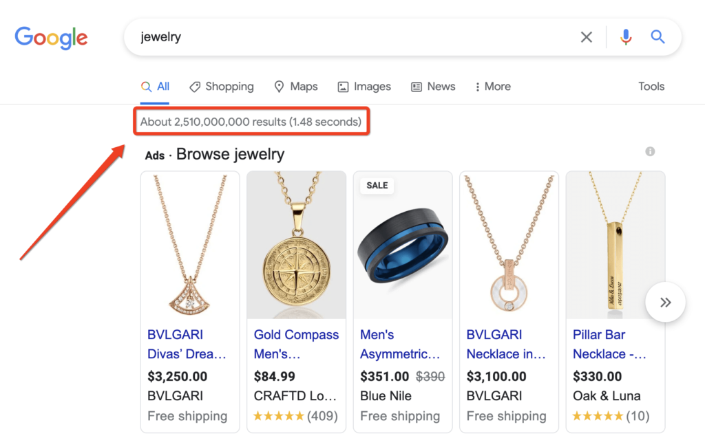 Google Results for Jewelry