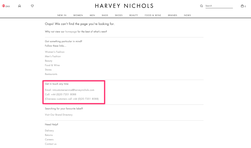Harvey Nichols Get in Touch