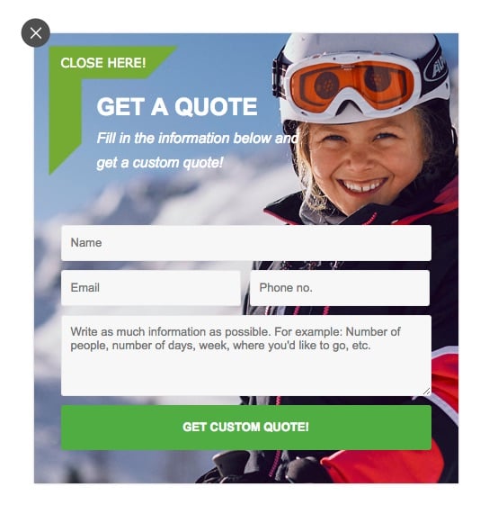 Hojmark Custom Quote Popup