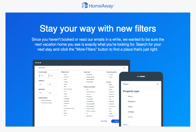 HomeAway Re-engagement Email