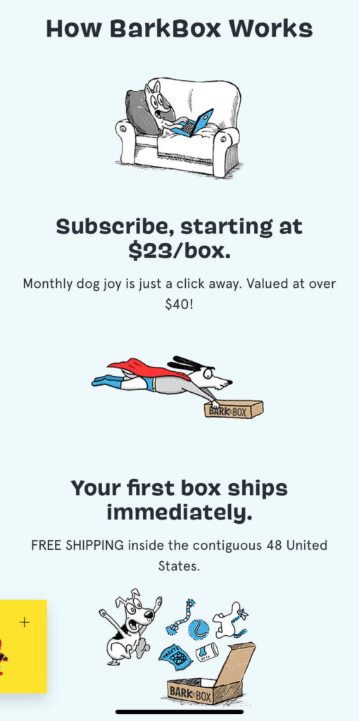 How BarkBox Works on Mobile Homepage