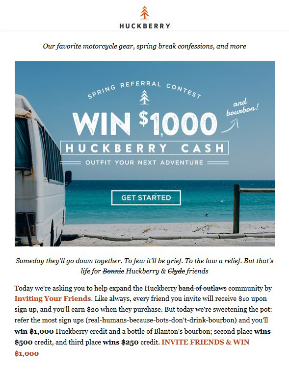 Huckberry Email