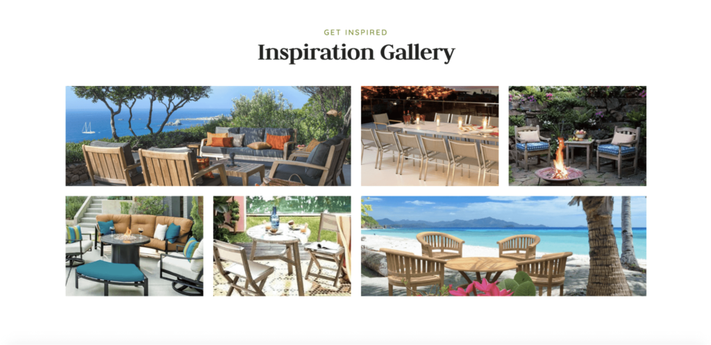 Inspiration Gallery on Homepage