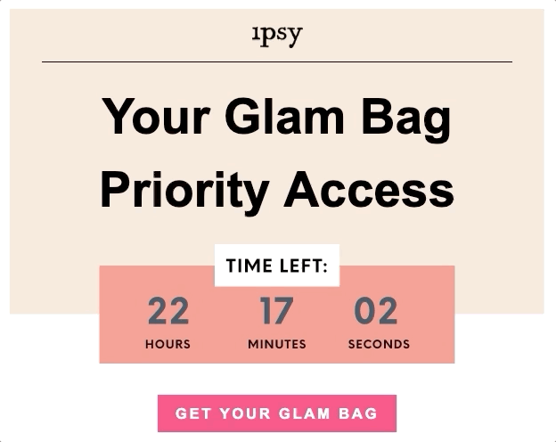 Ipsy Countdown Email