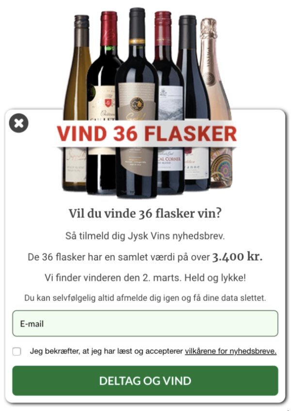 Jysk Vin Website Popup