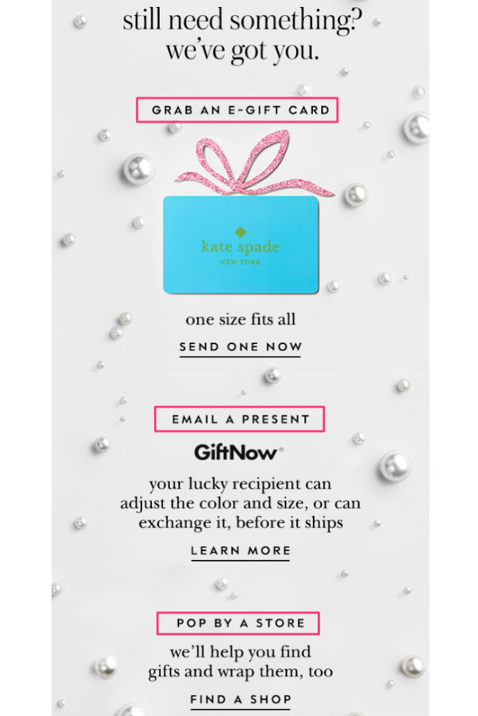 Kate Spade Seasonal Email 2