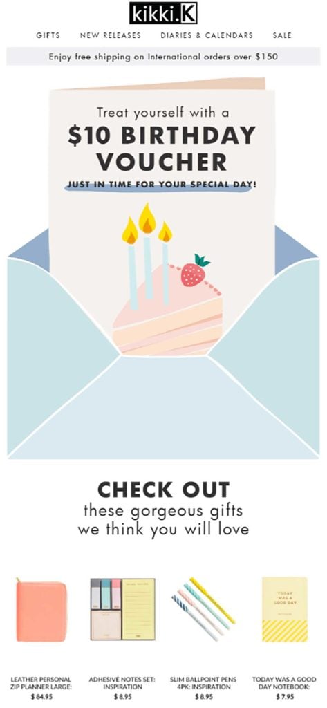 Kikki.K Birthday Email