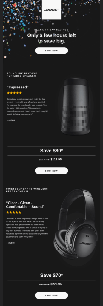 Bose Last Chance Email Example