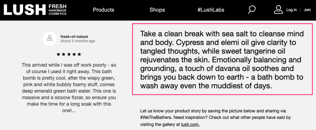 Lush Product Description