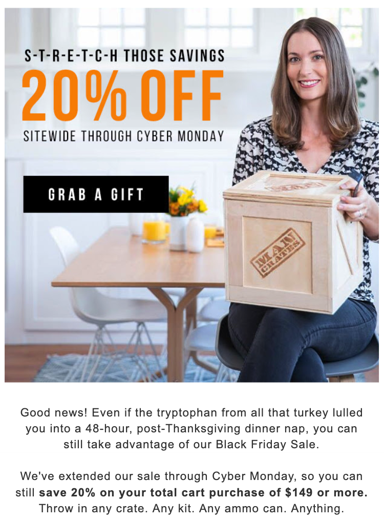 Man Crates Black Friday Email