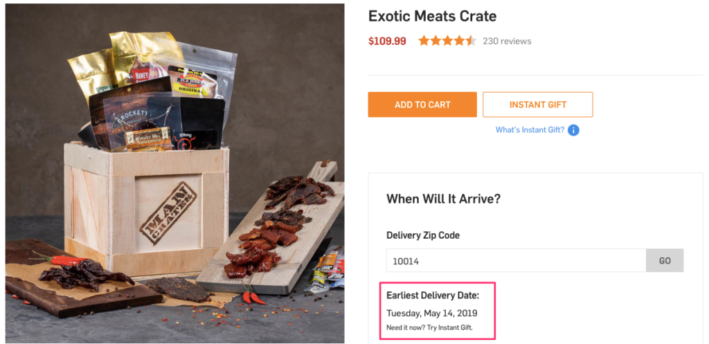 Man Crates Estimate Delivery Date