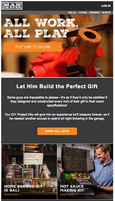 Man Crates Product Marketing Email 2