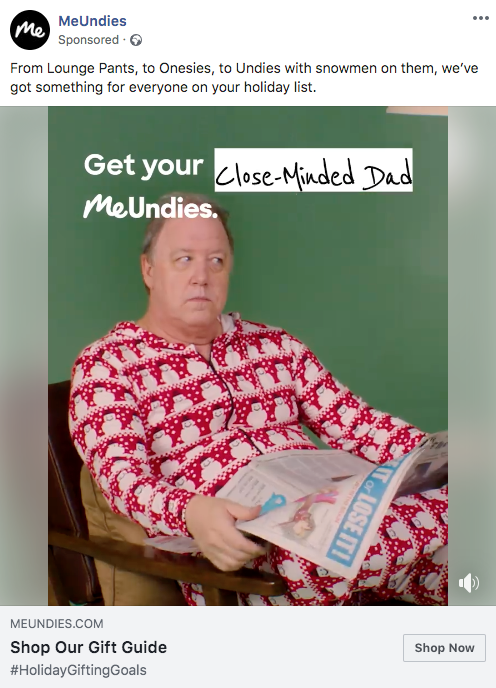 MeUndies Facebook Ad